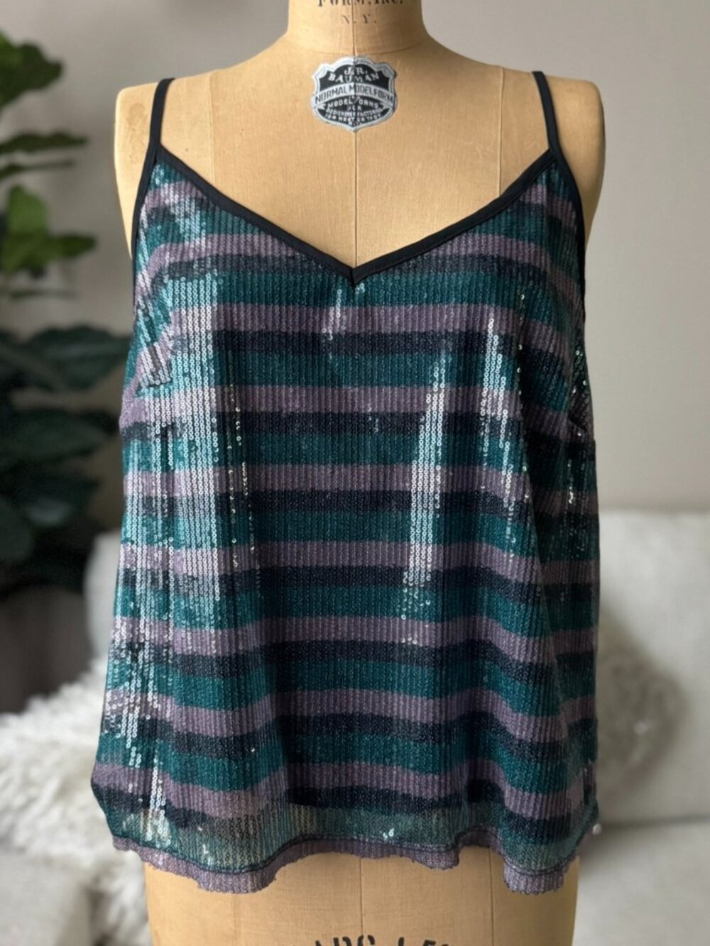 Wild Fable Women’s Sequin Striped Crop Tank Cami Top Size XXL 2X